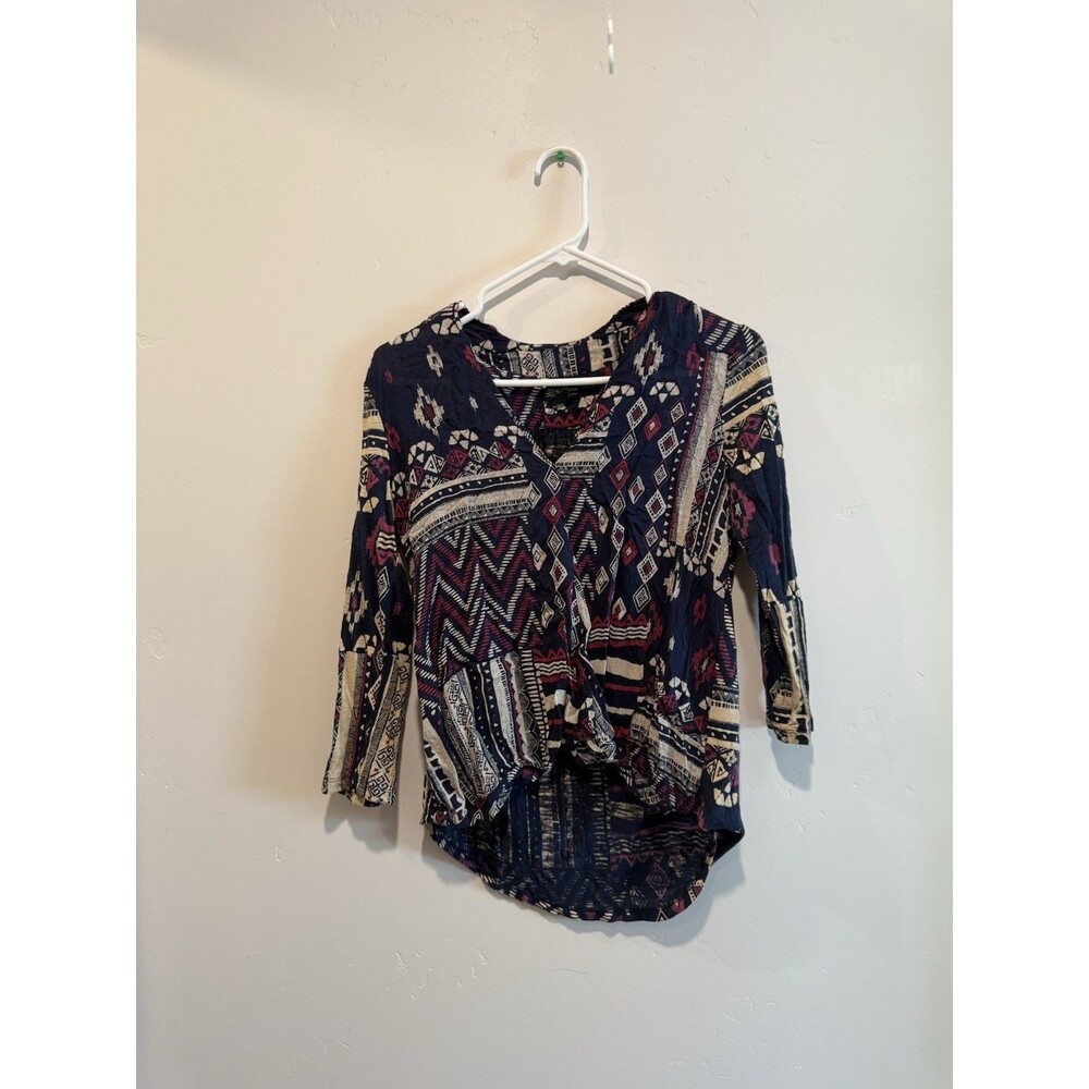 Lucky Brand Aztec Southwest Boho Live in Love Blouse S